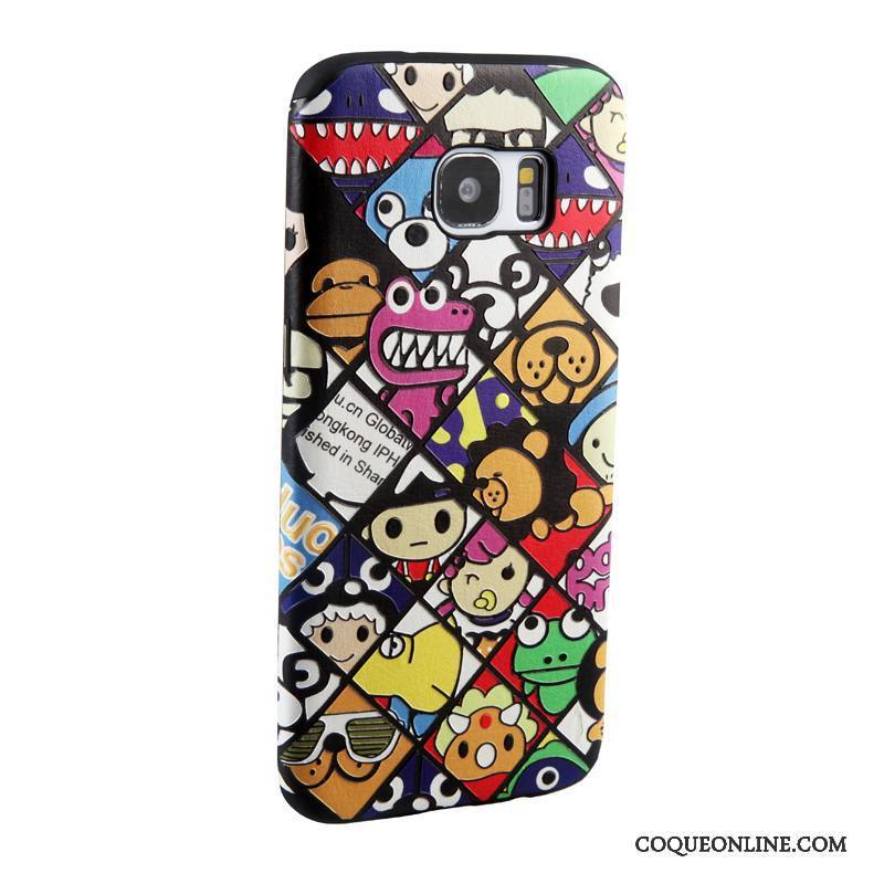 Samsung Galaxy S7 Edge Gaufrage Dessin Animé Étoile Tendance Multicolore Peinture Coque De Téléphone