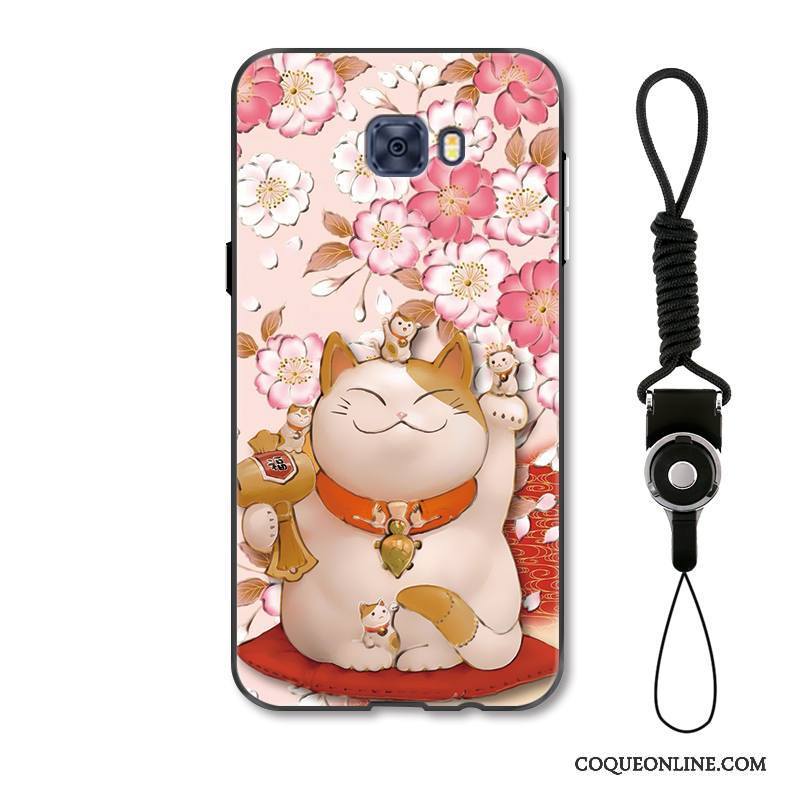 Samsung Galaxy S7 Edge Gaufrage Étoile Dessin Animé Coque De Téléphone Chat Rouge Protection