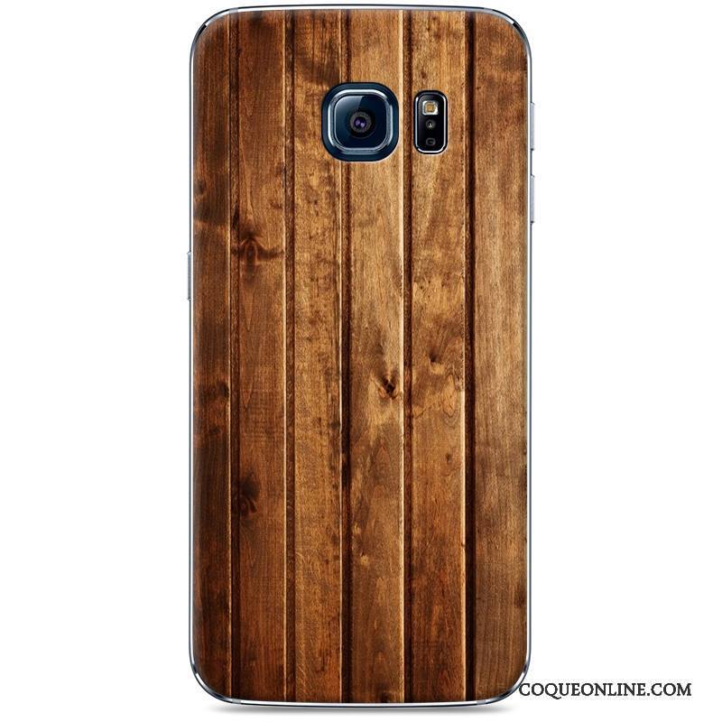 Samsung Galaxy S7 Edge Grain De Bois Peinture Incassable Étui Étoile Coque De Téléphone Noir