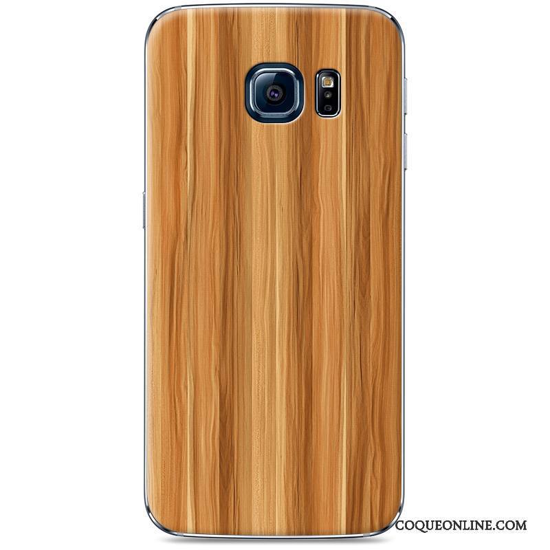 Samsung Galaxy S7 Edge Grain De Bois Peinture Incassable Étui Étoile Coque De Téléphone Noir