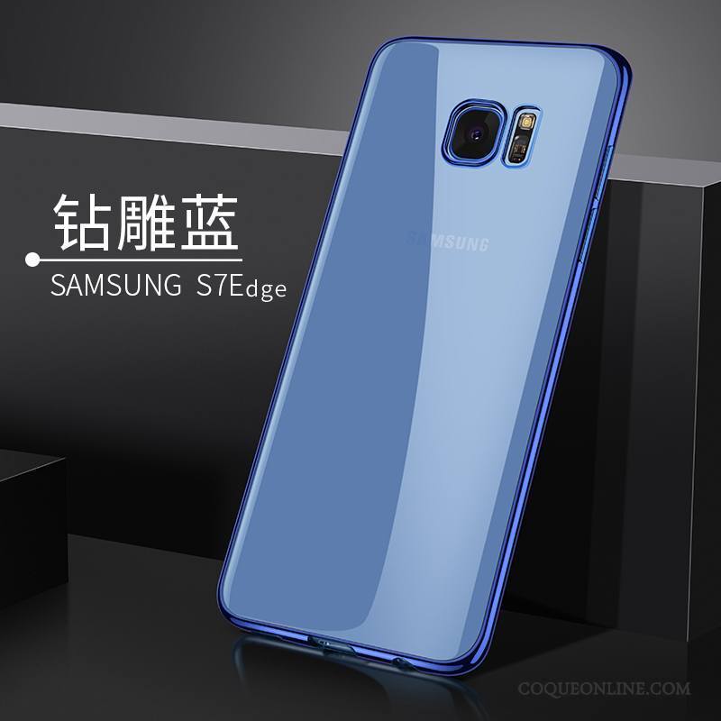 Samsung Galaxy S7 Edge Or Coque Silicone Étui Tendance De Téléphone Transparent