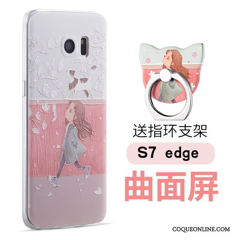 Samsung Galaxy S7 Edge Personnalité Gaufrage Dessin Animé Coque De Téléphone Étoile Multicolore Silicone