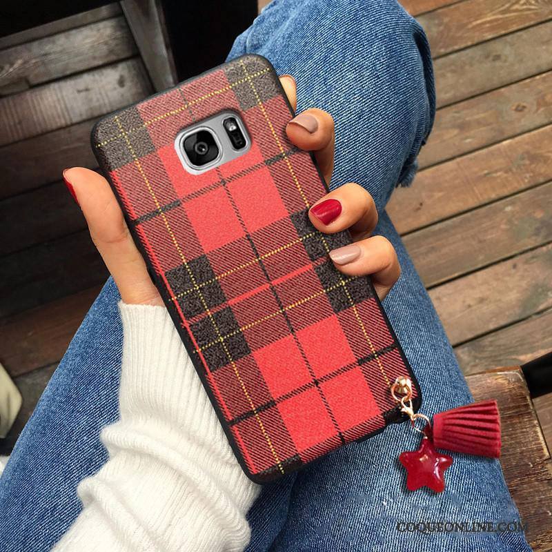 Samsung Galaxy S7 Edge Plaid Étui Silicone Étoile Tout Compris Incassable Coque De Téléphone