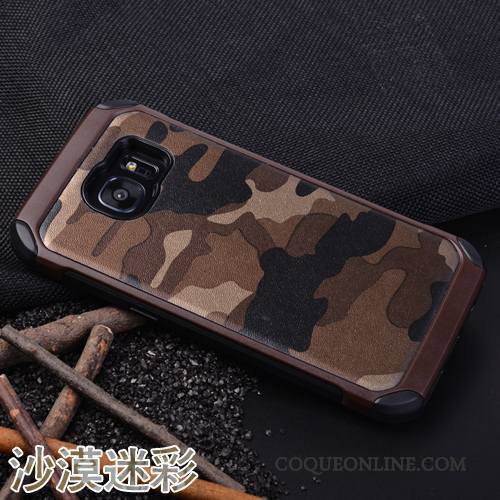 Samsung Galaxy S7 Edge Protection Personnalité Coque De Téléphone Étoile Camouflage Silicone Vert