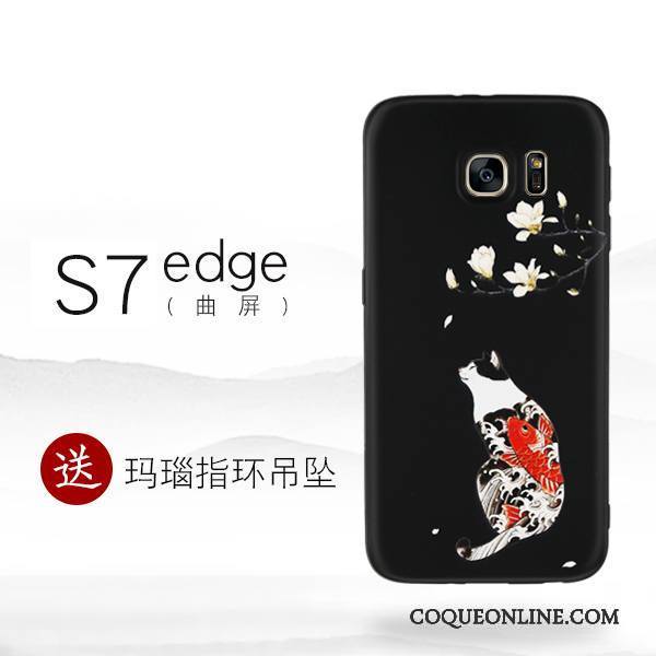 Samsung Galaxy S7 Edge Silicone Étoile Noir Personnalité Étui Coque De Téléphone Créatif