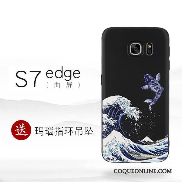 Samsung Galaxy S7 Edge Silicone Étoile Noir Personnalité Étui Coque De Téléphone Créatif