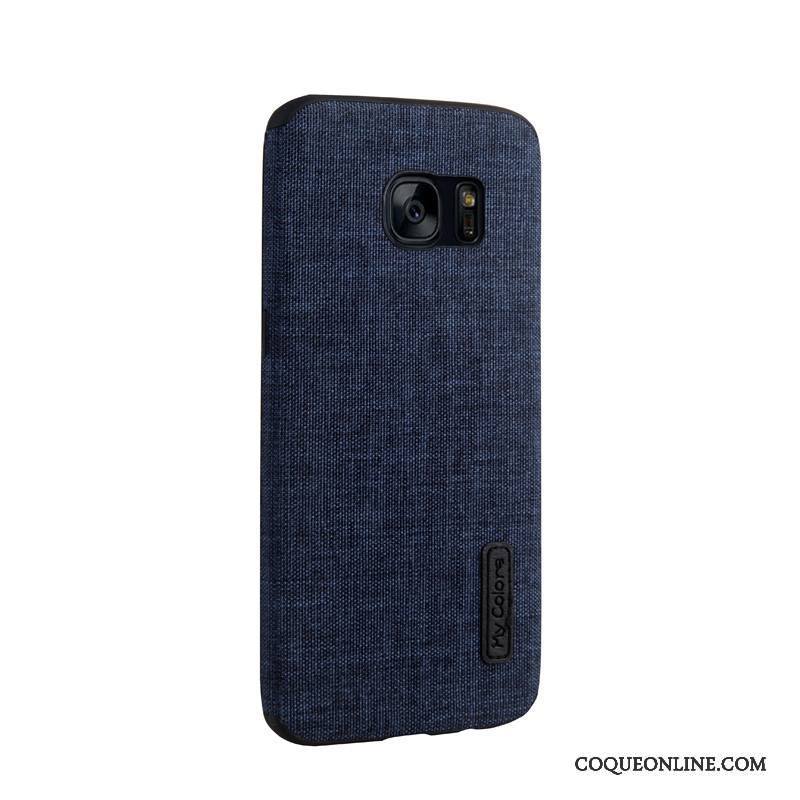 Samsung Galaxy S7 Edge Tissu Business Tout Compris Coque De Téléphone Étui Bleu Incassable
