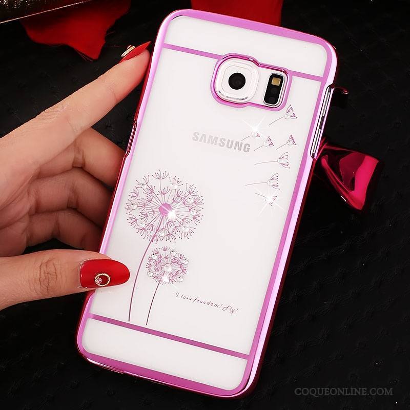 Samsung Galaxy S7 Edge Transparent Strass Difficile Or Protection Coque Étui