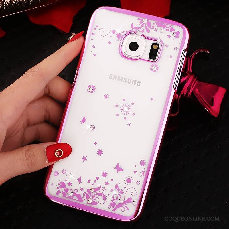 Samsung Galaxy S7 Edge Étoile Étui Rose Transparent Protection Cristal Coque De Téléphone