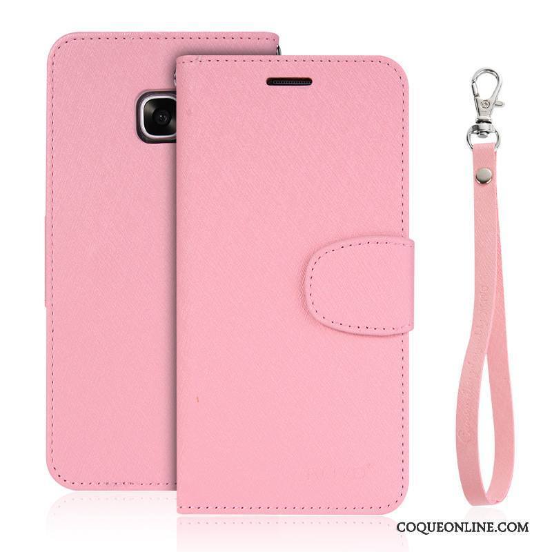 Samsung Galaxy S7 Edge Étui En Cuir Fluide Doux Coque Silicone Rose Étoile Protection