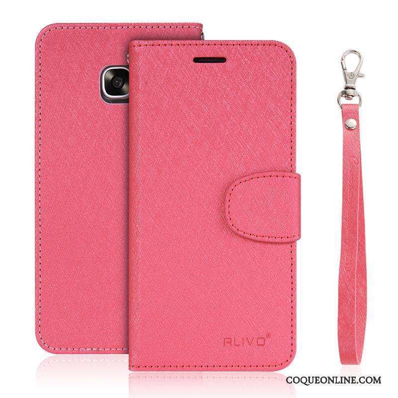 Samsung Galaxy S7 Edge Étui En Cuir Fluide Doux Coque Silicone Rose Étoile Protection