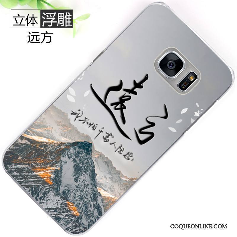 Samsung Galaxy S7 Gaufrage Peinture Protection Jaune Téléphone Portable Étoile Coque