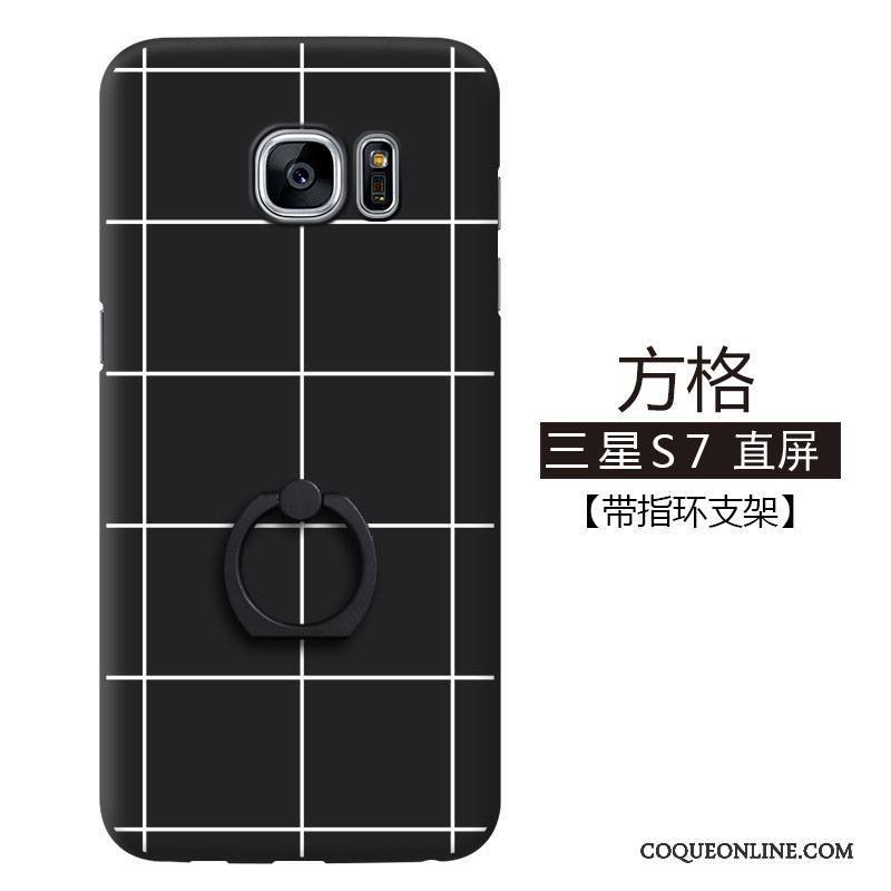 Samsung Galaxy S7 Incassable Coque Protection Difficile Étoile Délavé En Daim Noir