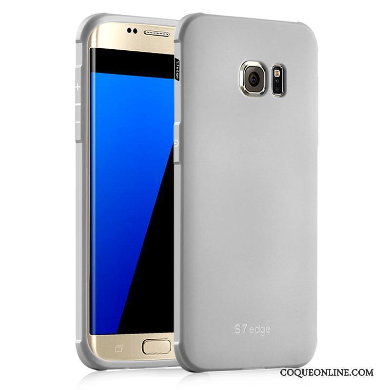 Samsung Galaxy S7 Incassable Gris Étui Silicone Coque Très Mince Protection