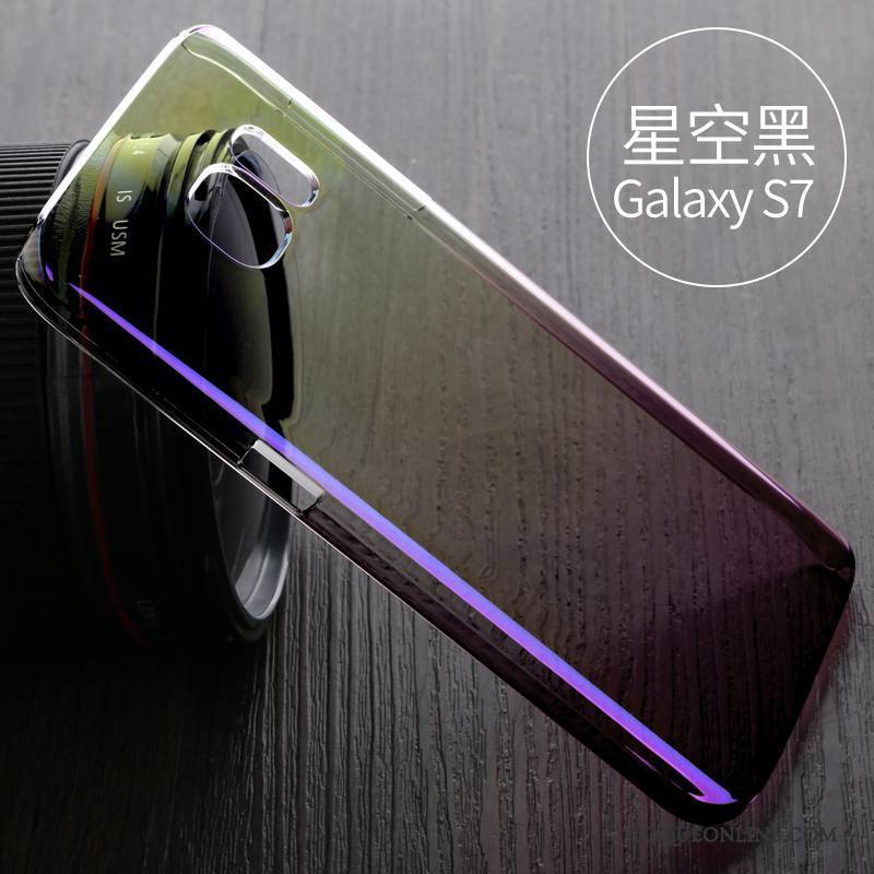 Samsung Galaxy S7 Incassable Étui Protection Personnalité Bleu Transparent Coque De Téléphone
