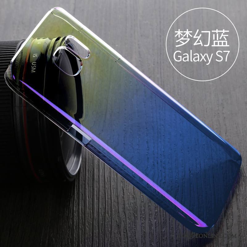 Samsung Galaxy S7 Incassable Étui Protection Personnalité Bleu Transparent Coque De Téléphone
