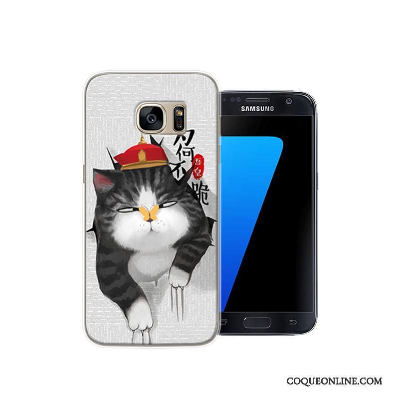 Samsung Galaxy S7 Noir Protection Dessin Animé Étui Coque De Téléphone Difficile Créatif