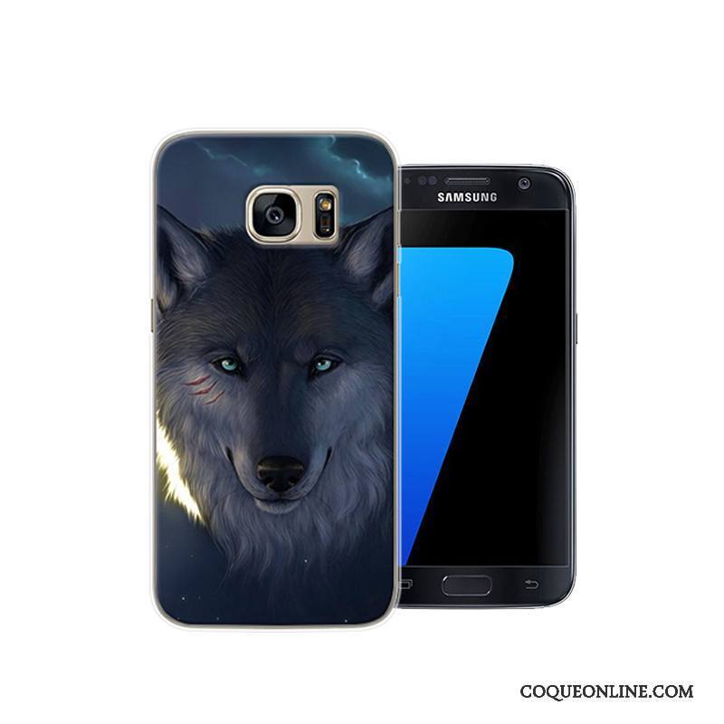 Samsung Galaxy S7 Noir Protection Dessin Animé Étui Coque De Téléphone Difficile Créatif