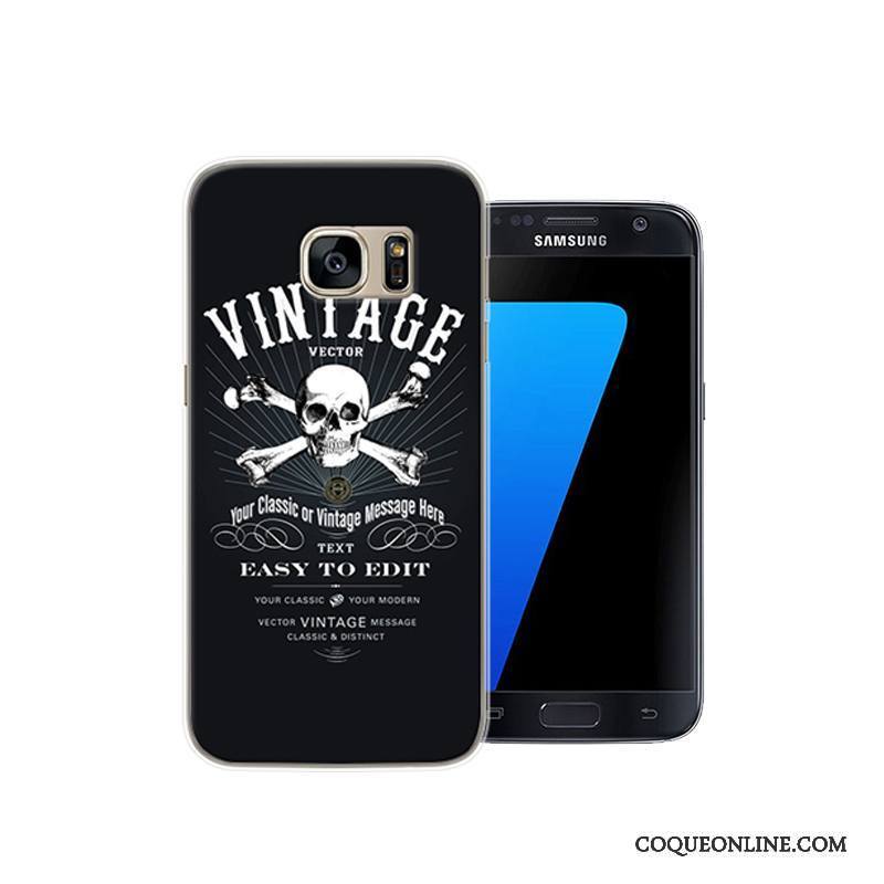 Samsung Galaxy S7 Noir Protection Dessin Animé Étui Coque De Téléphone Difficile Créatif