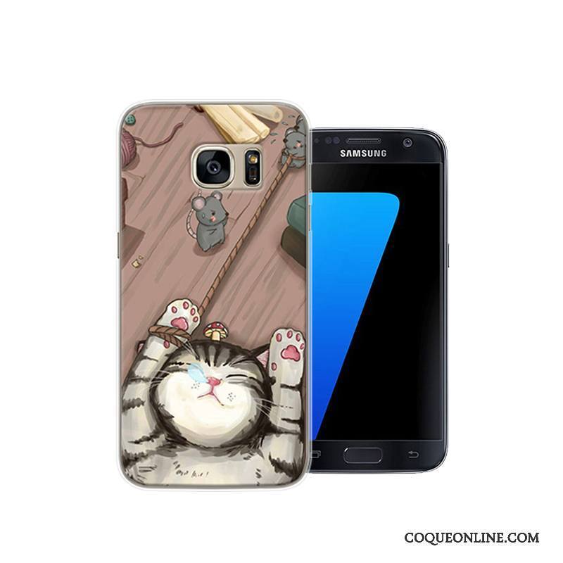 Samsung Galaxy S7 Noir Protection Dessin Animé Étui Coque De Téléphone Difficile Créatif