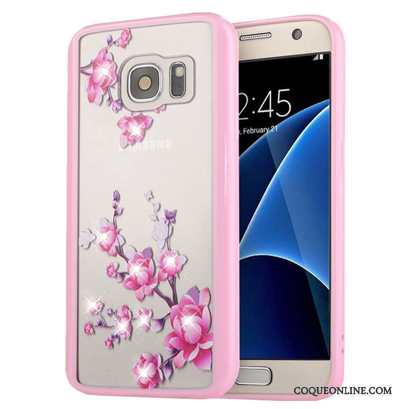 Samsung Galaxy S7 Peinture Protection Étoile Coque De Téléphone Rose Fluide Doux Téléphone Portable