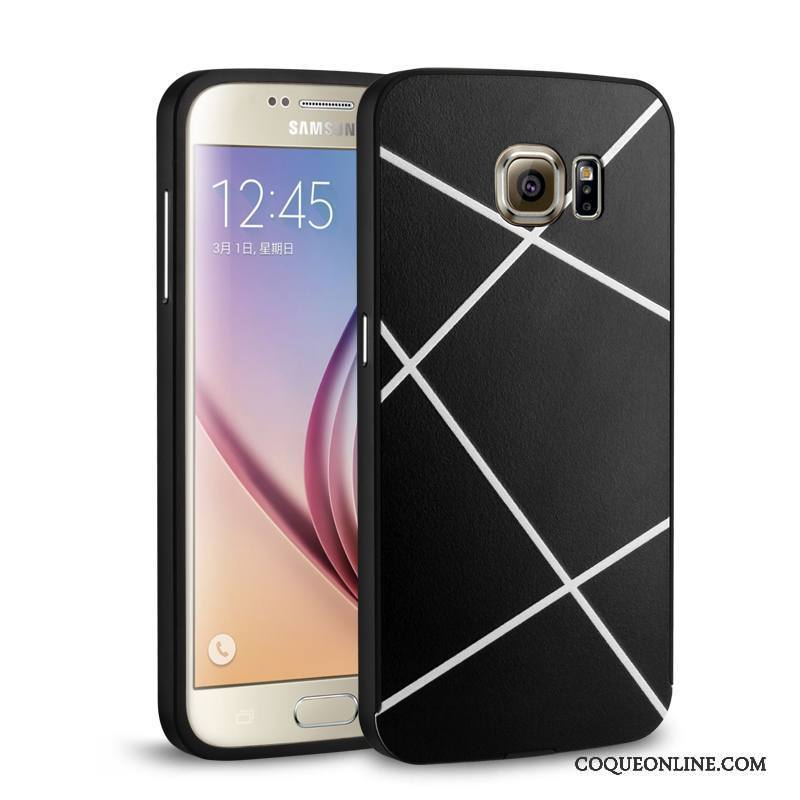 Samsung Galaxy S7 Protection Border Métal Noir Coque Étoile Incassable