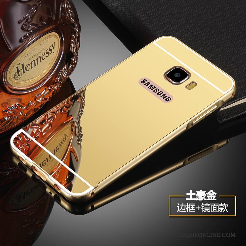 Samsung Galaxy S7 Protection Border Métal Noir Coque Étoile Incassable
