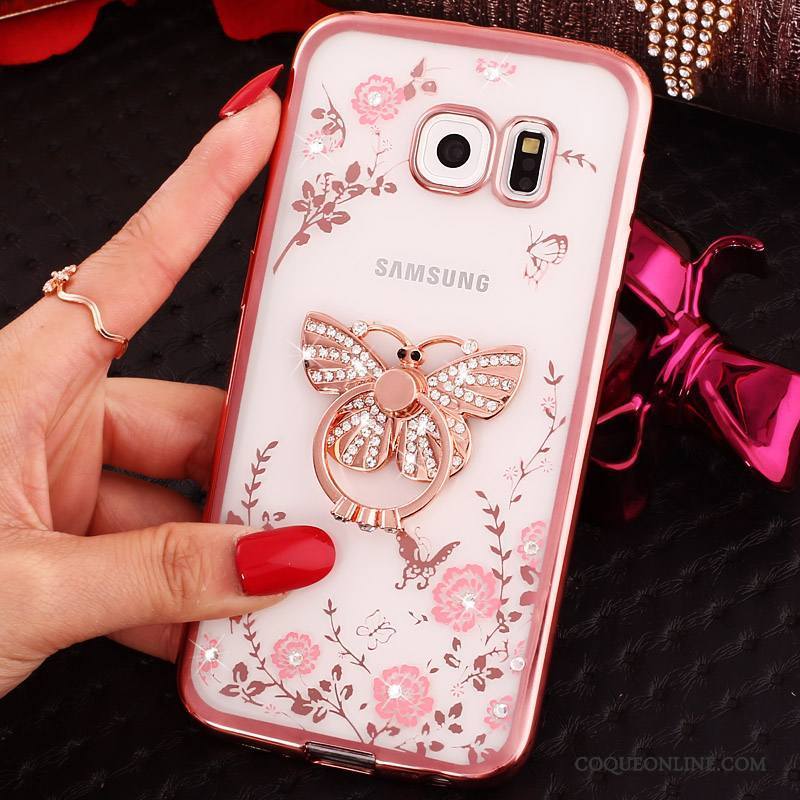 Samsung Galaxy S7 Protection Coque Silicone Légère Étoile Or Étui
