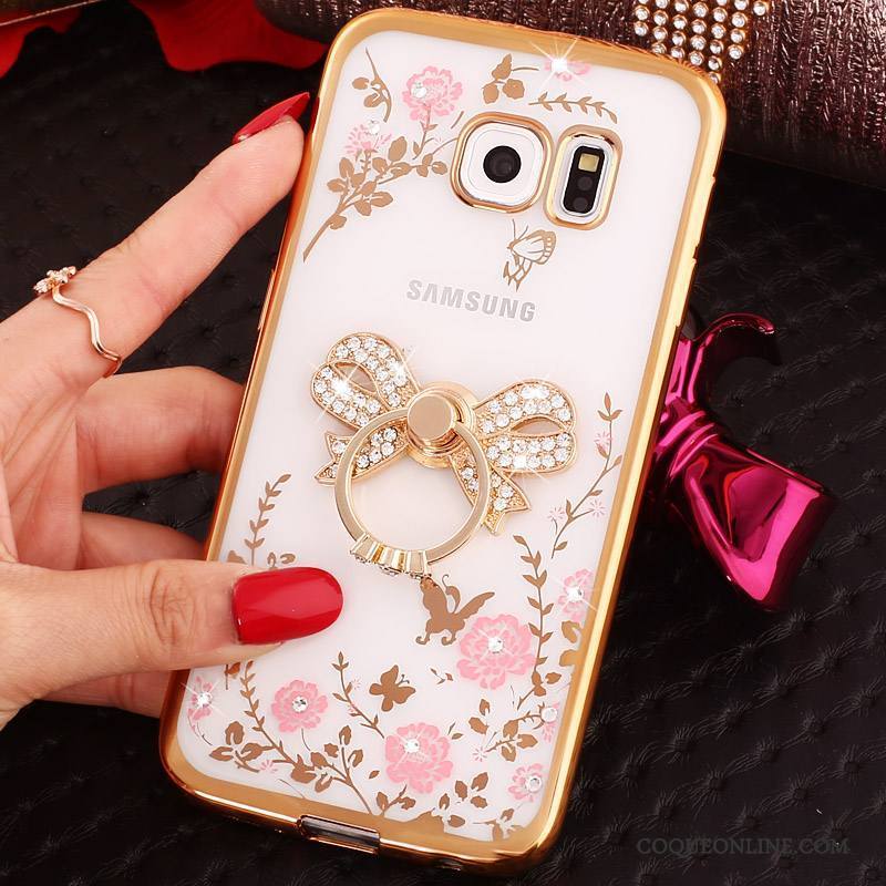 Samsung Galaxy S7 Protection Coque Silicone Légère Étoile Or Étui