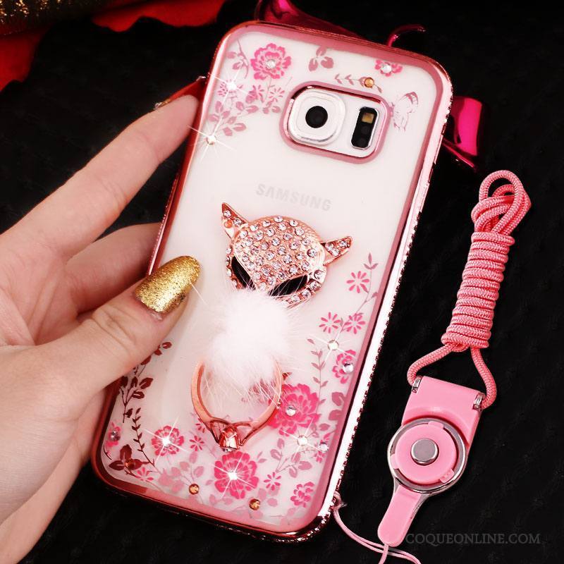 Samsung Galaxy S7 Protection Rose Cou Suspendu Étui Étoile Incassable Coque De Téléphone