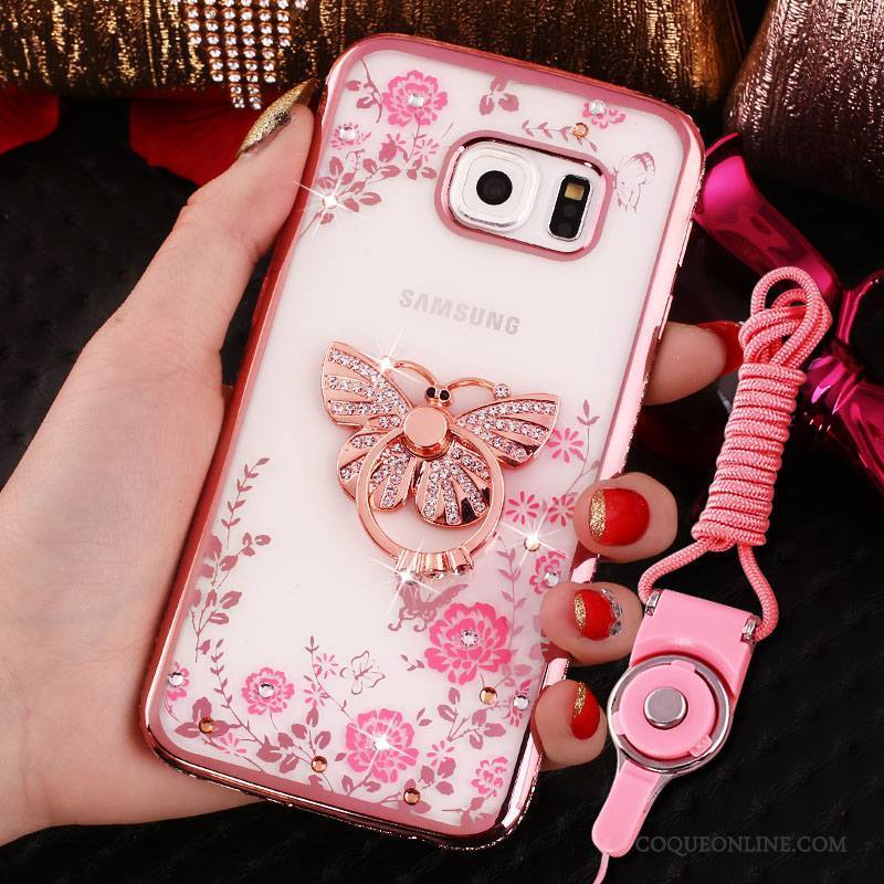 Samsung Galaxy S7 Protection Rose Cou Suspendu Étui Étoile Incassable Coque De Téléphone