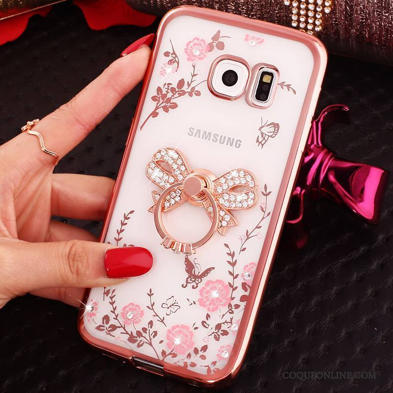 Samsung Galaxy S7 Protection Étoile Support Fluide Doux Coque De Téléphone Anneau Rose