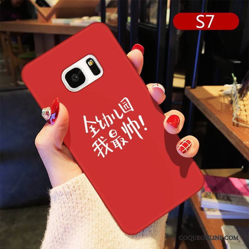 Samsung Galaxy S7 Rouge Étoile Dessin Animé Charmant Coque De Téléphone Tout Compris Étui