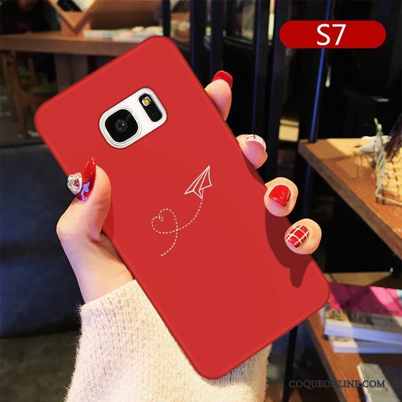 Samsung Galaxy S7 Rouge Étoile Dessin Animé Charmant Coque De Téléphone Tout Compris Étui