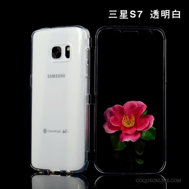 Samsung Galaxy S7 Téléphone Portable Housse Transparent Étoile Violet Silicone Coque