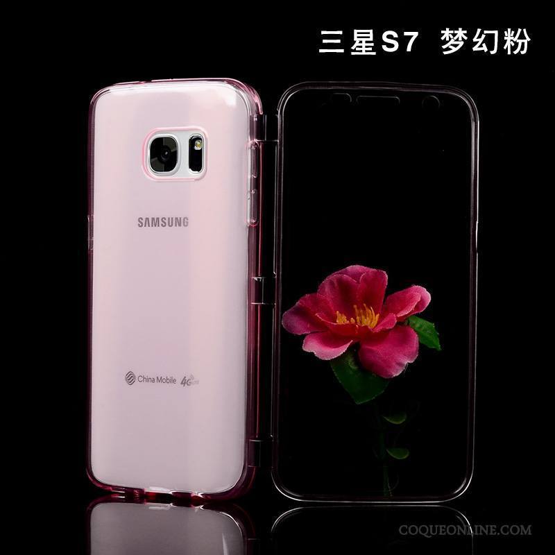 Samsung Galaxy S7 Téléphone Portable Housse Transparent Étoile Violet Silicone Coque