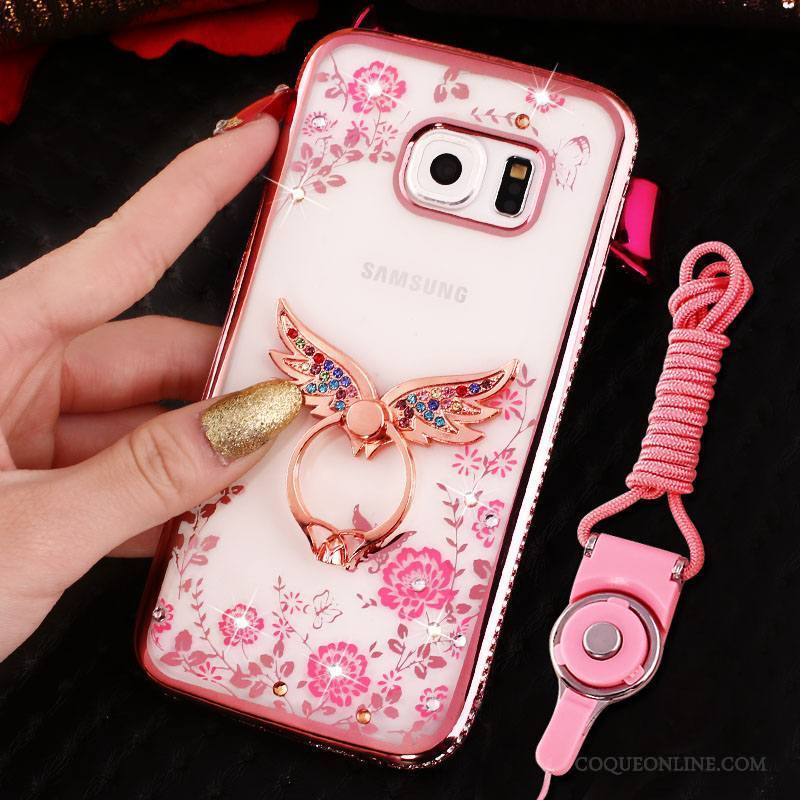 Samsung Galaxy S7 Violet Ornements Suspendus Incassable Protection Coque De Téléphone Étui Anneau