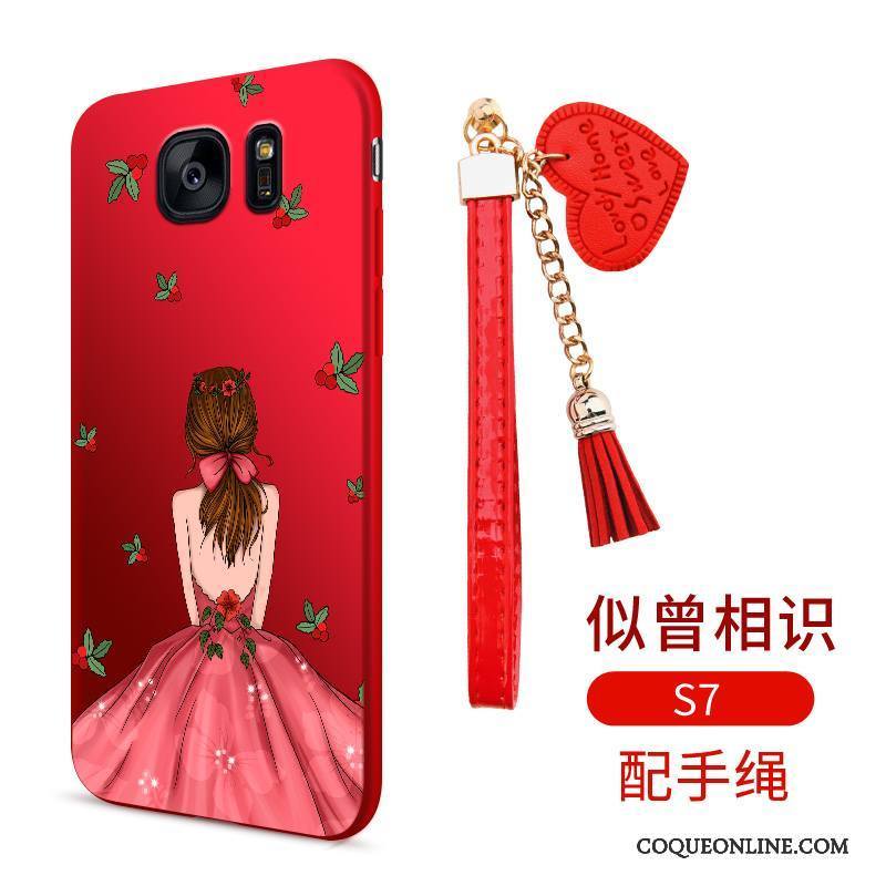 Samsung Galaxy S7 Étoile Tout Compris Dessin Animé Coque De Téléphone Rouge Silicone Incassable