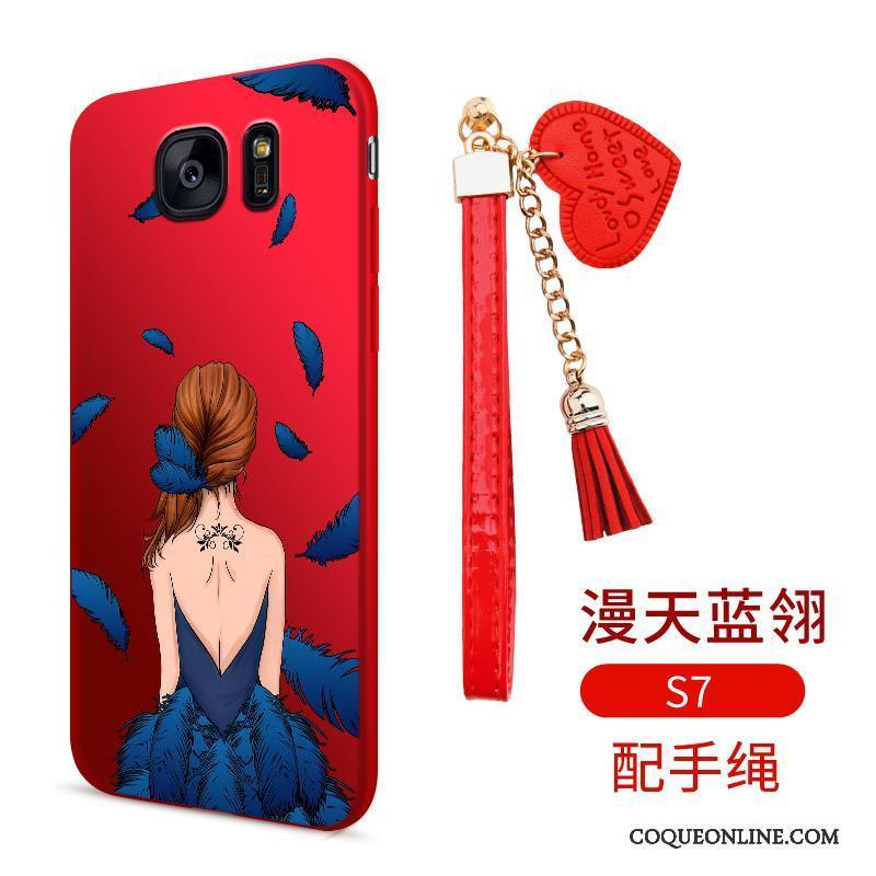 Samsung Galaxy S7 Étoile Tout Compris Dessin Animé Coque De Téléphone Rouge Silicone Incassable