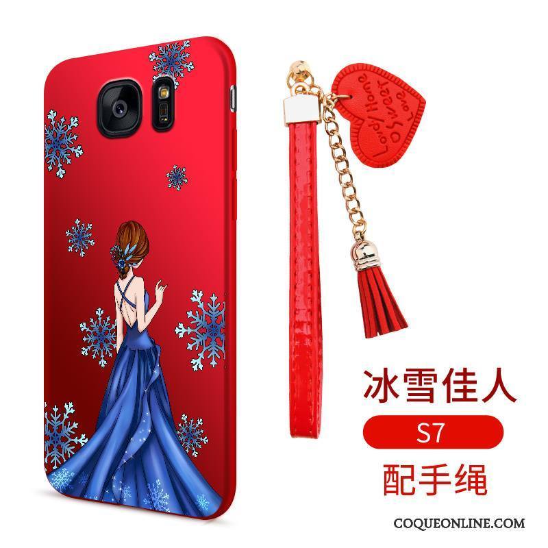 Samsung Galaxy S7 Étoile Tout Compris Dessin Animé Coque De Téléphone Rouge Silicone Incassable