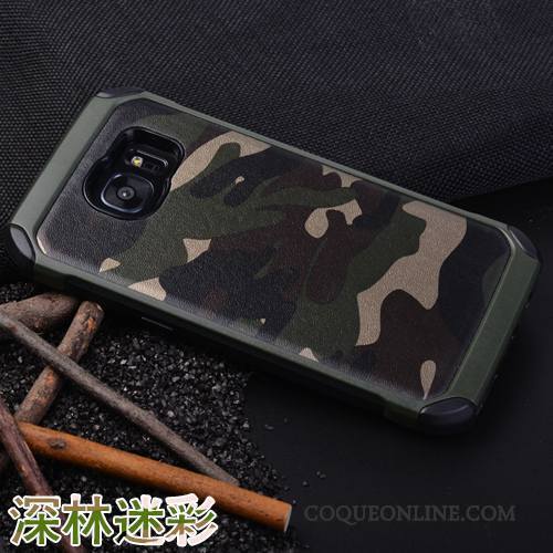 Samsung Galaxy S7 Étui Coque De Téléphone Camouflage Incassable Protection Étoile Vert