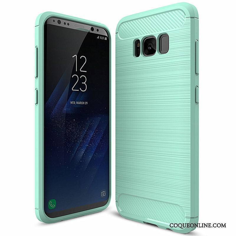 Samsung Galaxy S8+ Bleu Fibre Protection Étui Silicone Coque Étoile
