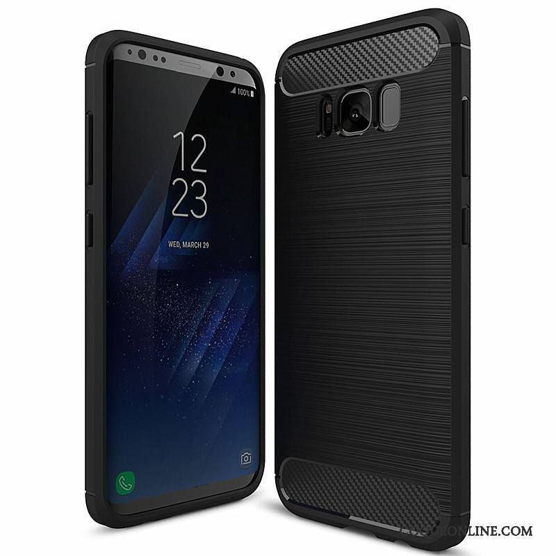 Samsung Galaxy S8+ Bleu Fibre Protection Étui Silicone Coque Étoile