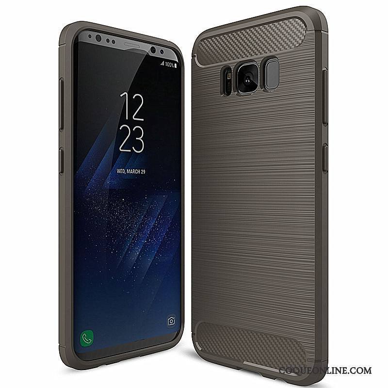 Samsung Galaxy S8+ Bleu Fibre Protection Étui Silicone Coque Étoile