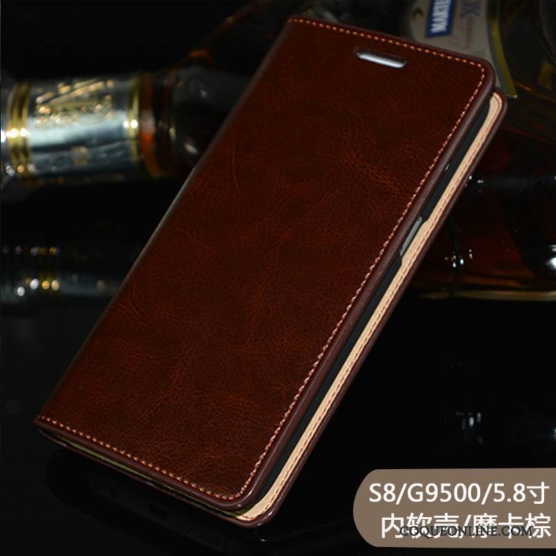 Samsung Galaxy S8+ Business Cuir Véritable Étui Coque De Téléphone Luxe Tout Compris Protection