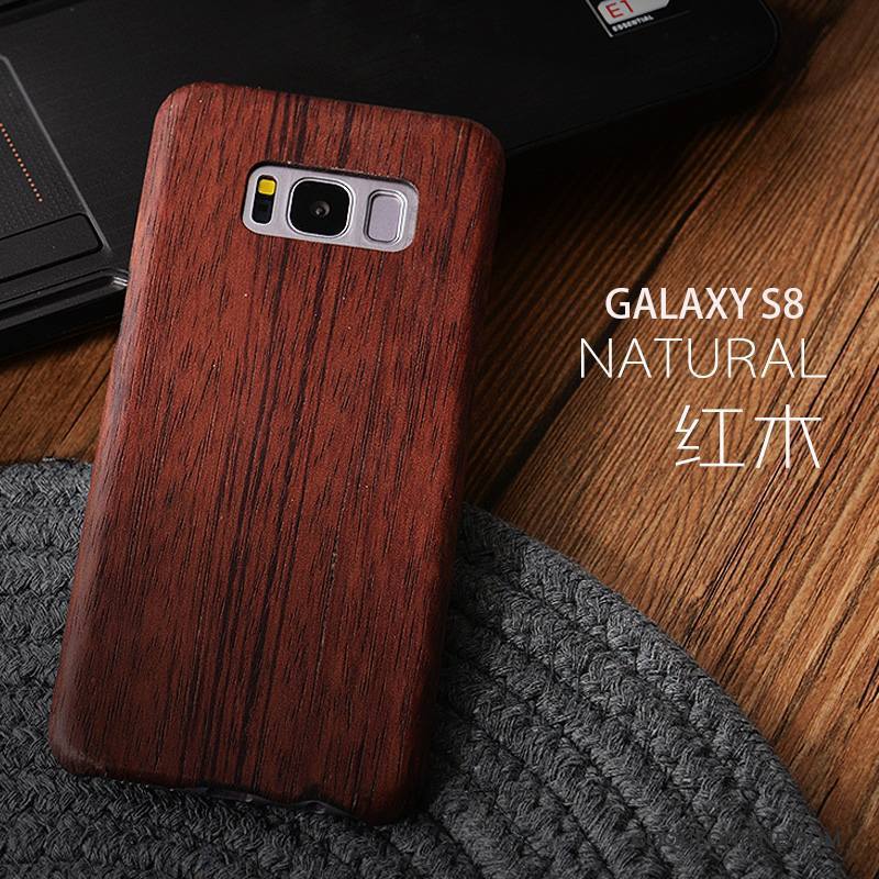 Samsung Galaxy S8 Cadeau Protection Étui Coque Étoile Très Mince Bois Massif