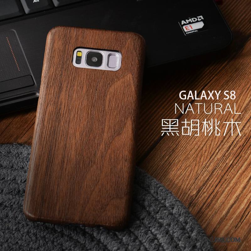 Samsung Galaxy S8 Cadeau Protection Étui Coque Étoile Très Mince Bois Massif