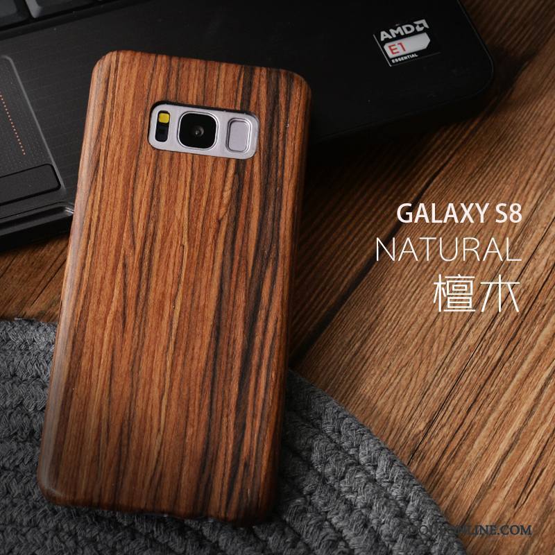 Samsung Galaxy S8 Cadeau Protection Étui Coque Étoile Très Mince Bois Massif