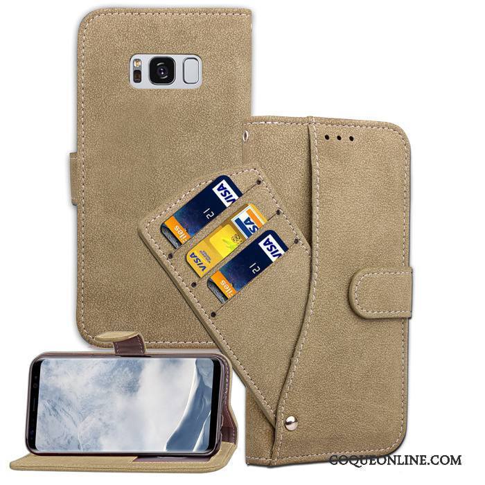 Samsung Galaxy S8 Carte Incassable Bleu Protection Téléphone Portable Coque De Téléphone Portefeuille