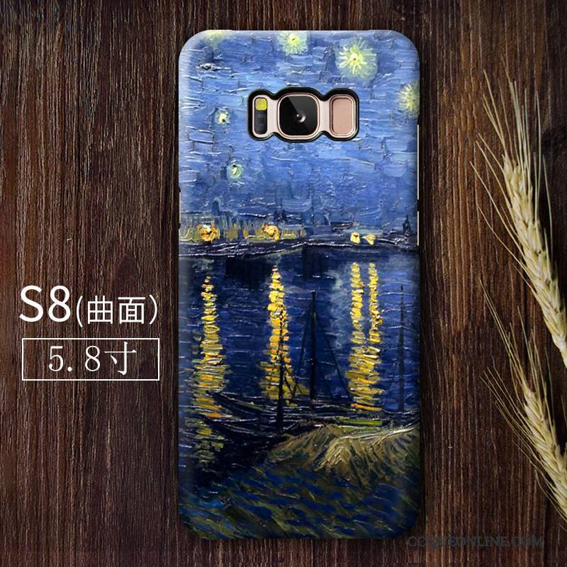 Samsung Galaxy S8 Coque Art Vintage Ciel Étoilé Vert Incassable Haute Tendance